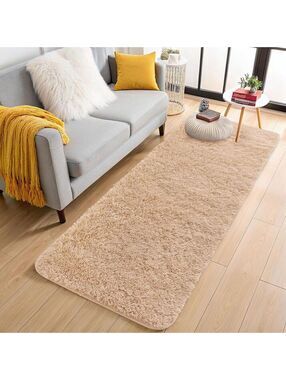 BNWOT Olanly Beige Machine Washable Shaggy Runner Rug 3'×8'